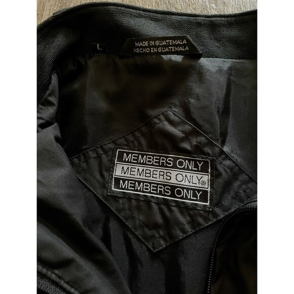 Authentic Members Only Full Zip Vintage Men's Black Racer Lined Jacket Size L - Picture 5 of 5